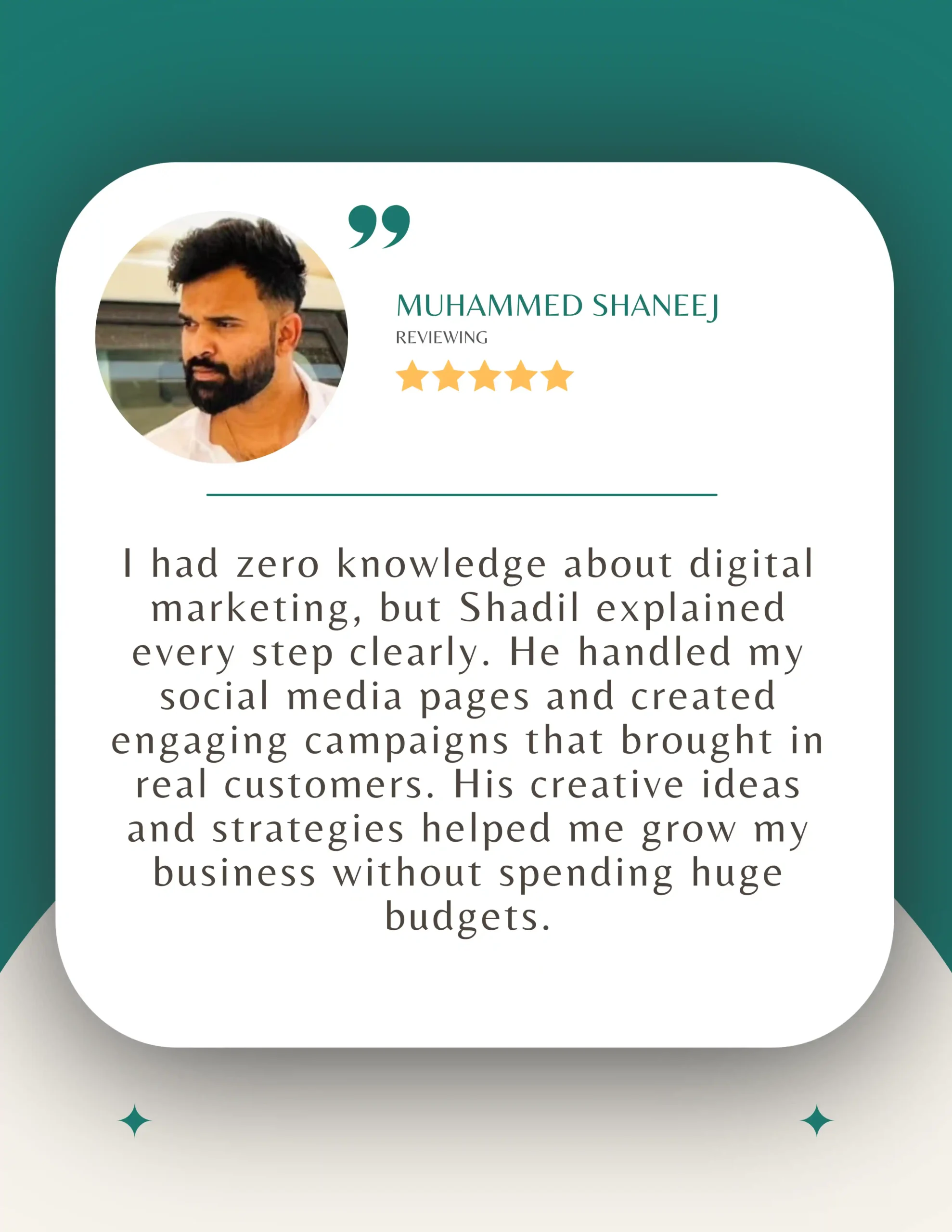 testimonial review of best freelance digital marketer in qatar