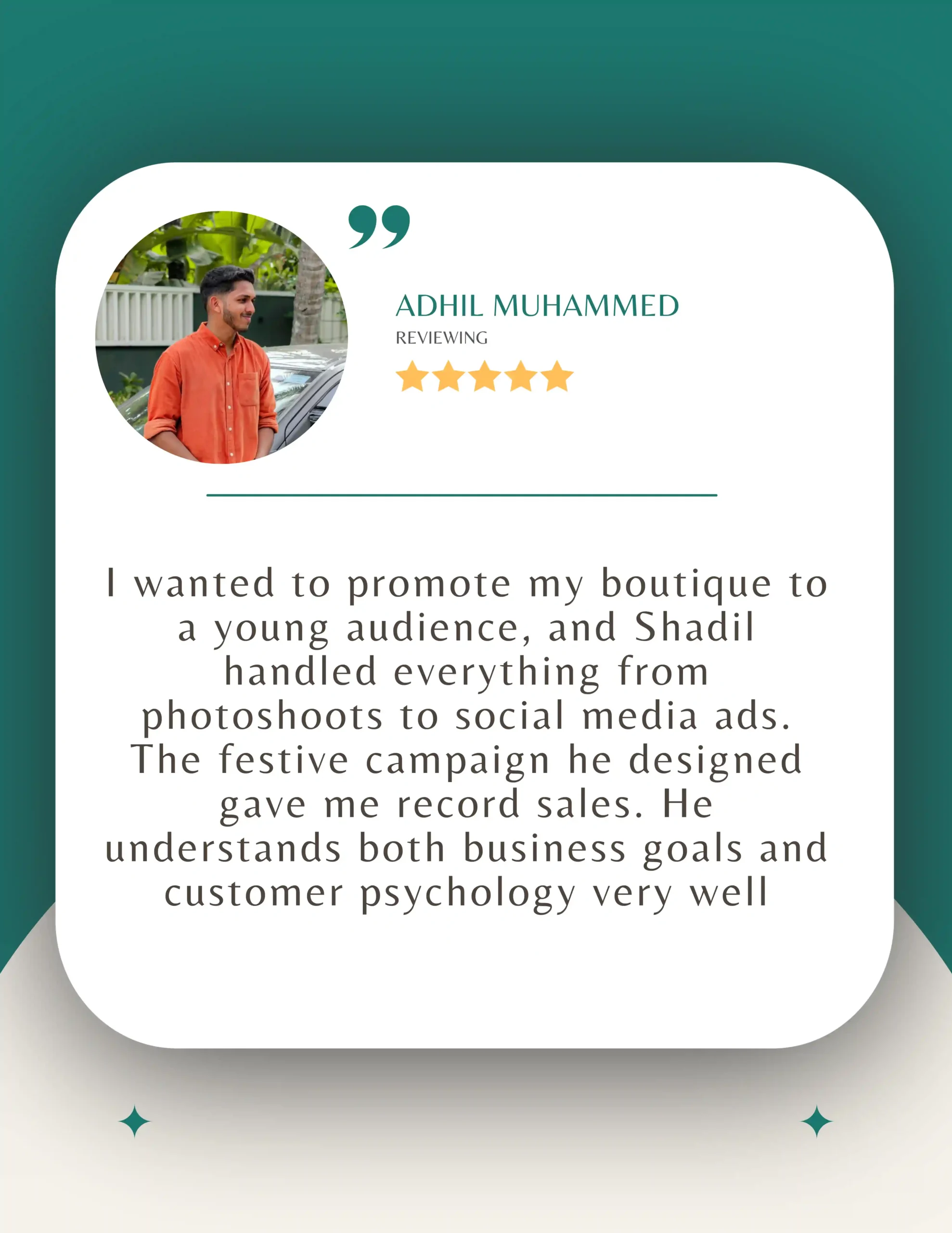 Testimonial review of Best freelance Digital Marketer in Qatar